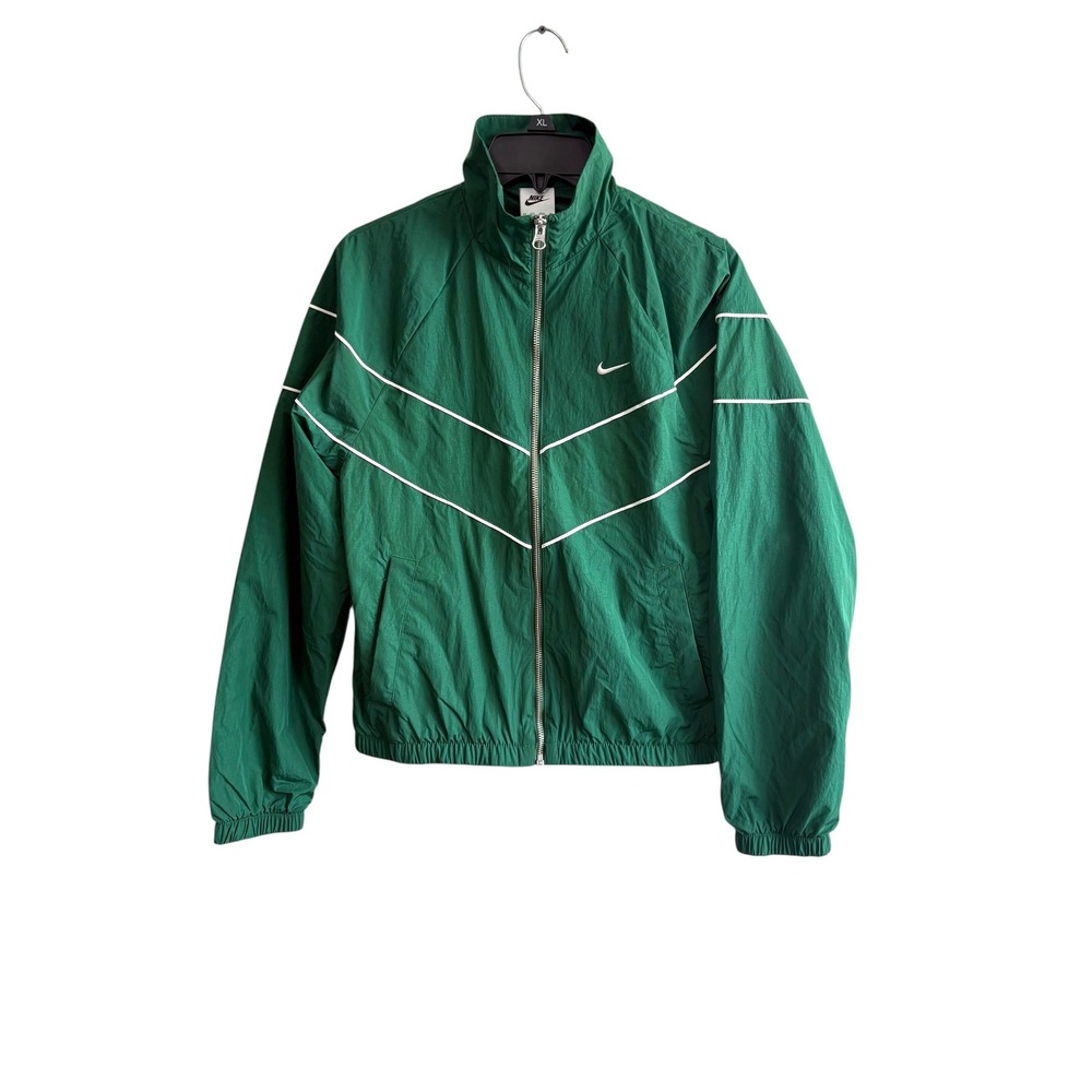 Nike Size XS Green White Windrunner Windbreaker Jacket Full Zip Outdoor Travel